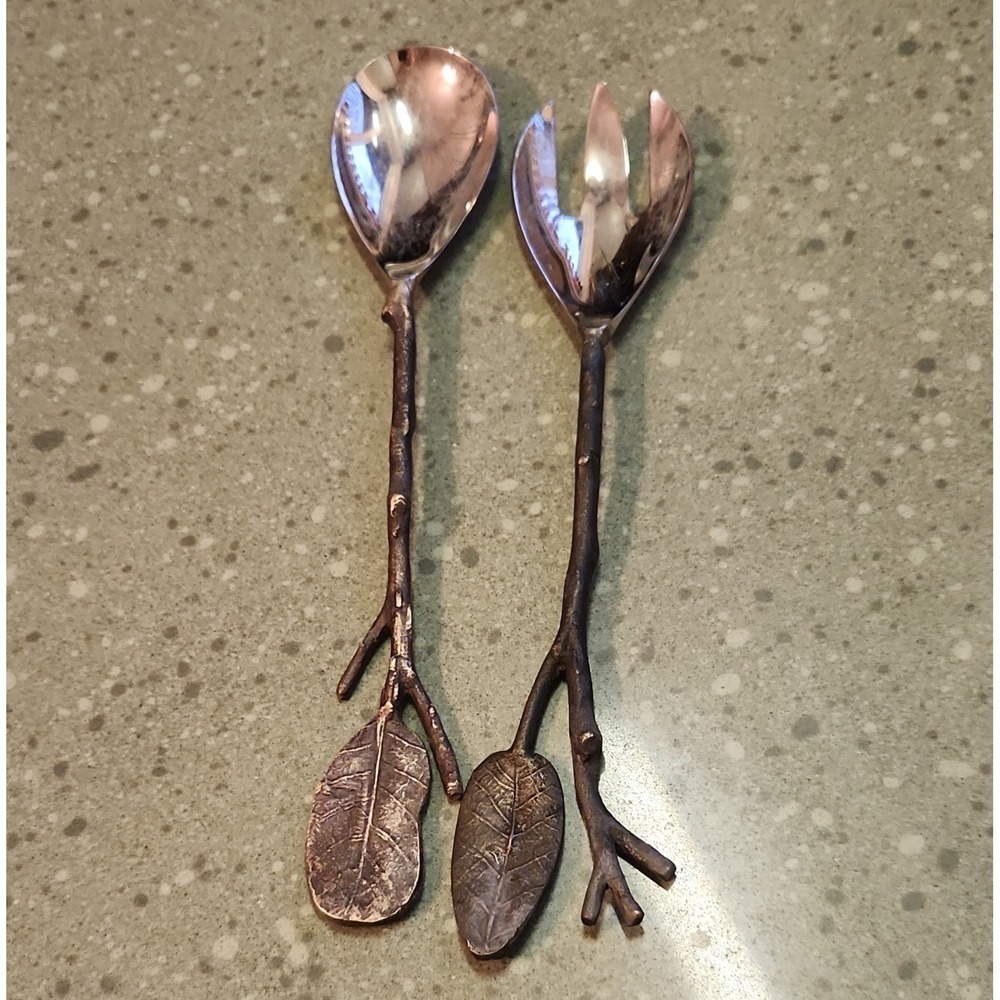 Michael Aram Twig & Leaf  Salad Server Set